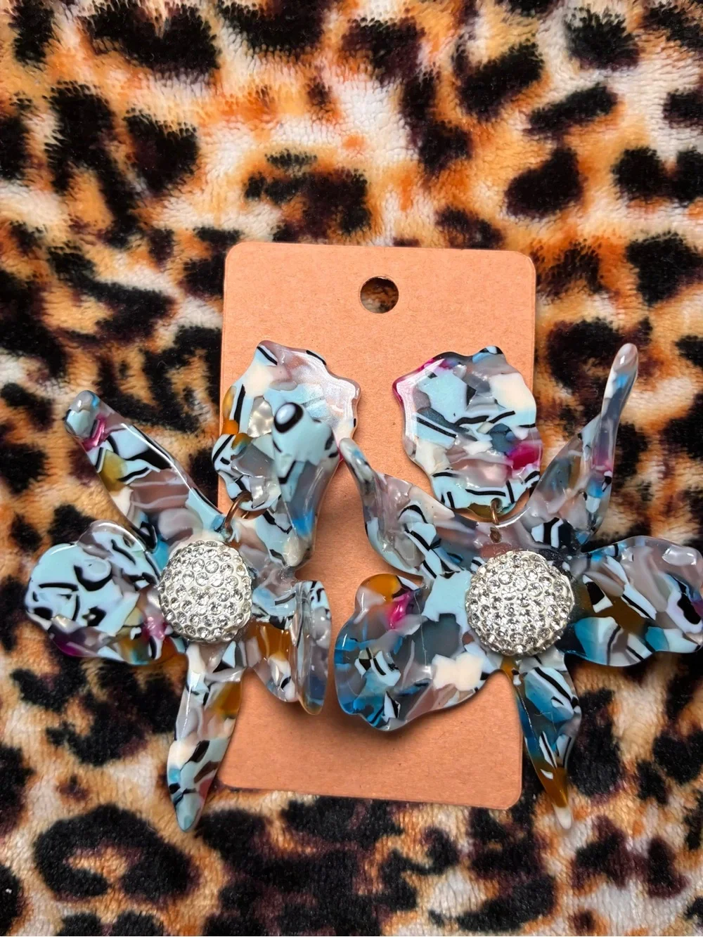 Lele Sadoughi Crystal Turquoise Confetti Lily Earrings